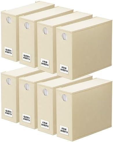 SpaceAid 8 Pack Bed Sheet Organizers for Linen Closet