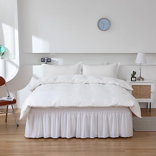 MEILA Wrap Around Bed Skirt with Three Fabric Sides