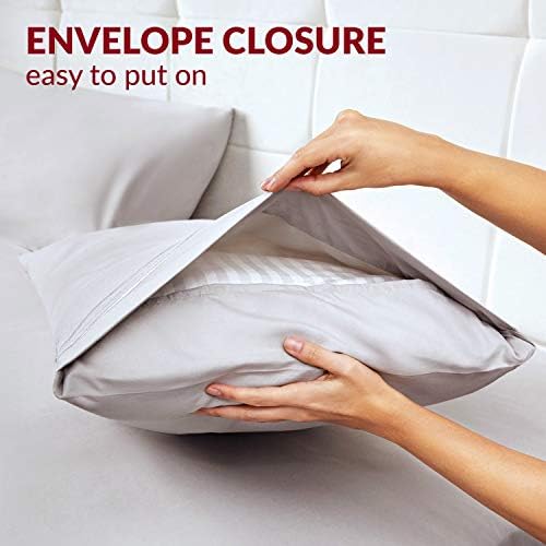 Mellanni Pillow Cases - 2 PC Extra Soft Cooling Striped White