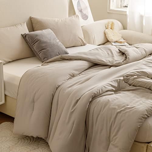 ROSGONIA Oatmeal King Comforter Set 3pcs