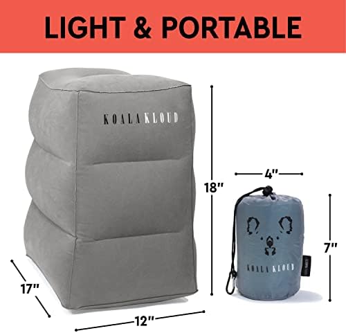 3 Height Travel Foot Rest - 2-Pack Gray Inflatable Foot Pillow