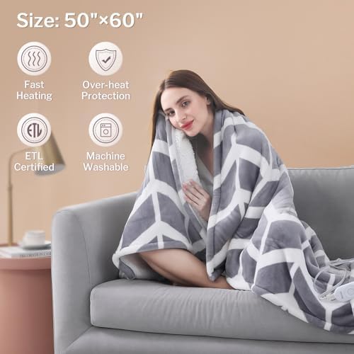 VENTIMI 50x60 Heated Throw with 5 Heat Levels