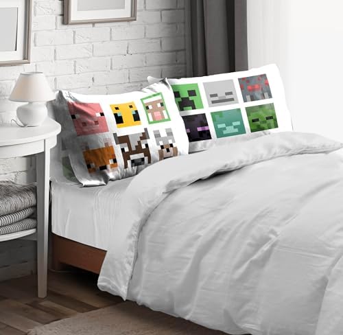 Sunny Side Up Minecraft Mobs Reversible Pillowcases