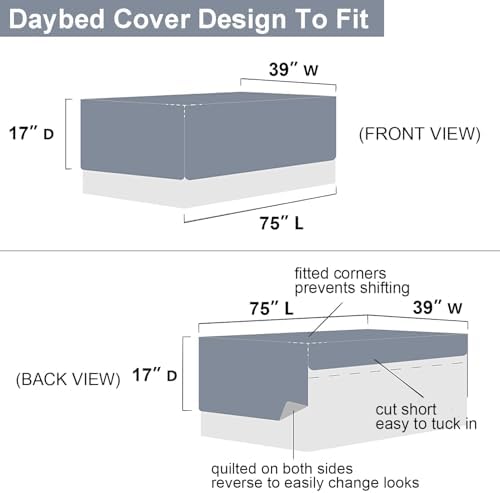 Hailea Twin Daybed Cover Set with Reversible Design