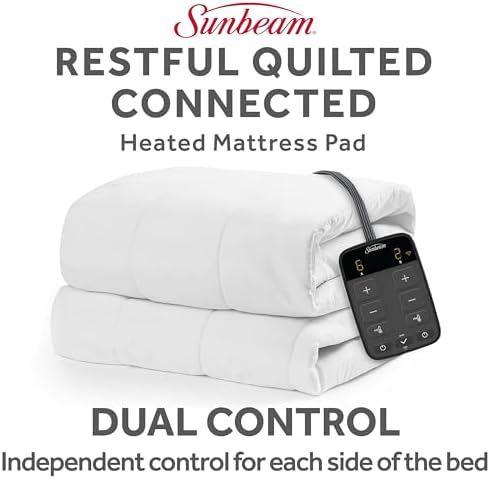 Sunbeam Wi-Fi Mattress Pad with 10 Heat Settings Queen Size