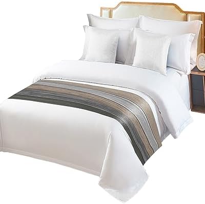 Litter Star King Bed Runner Farmhouse Gradient Gray Wood Grain Bedding Scarf