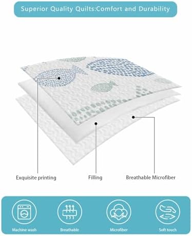 TocaHome Summer Quilt Twin XL 68x98 Inch with 2 Pillows
