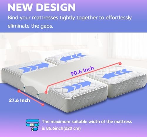 AINTE Twin to King Bed Converter with Straps and Buckles 1
