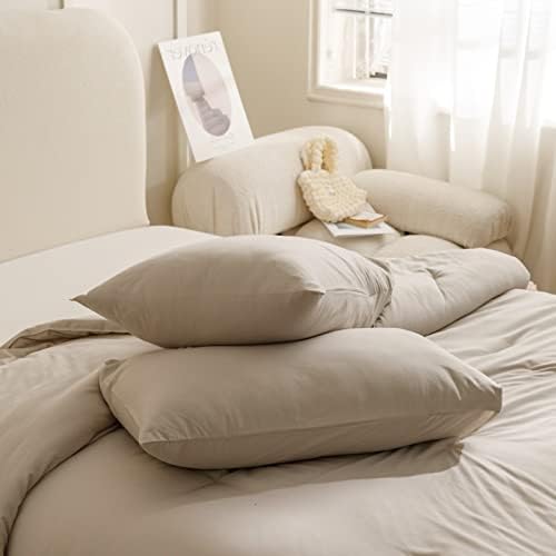 ROSGONIA Oatmeal King Comforter Set 3pcs