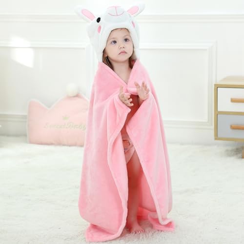 Arkwida Baby Hoodie Towel with Hood Flannel Blanket for Kids