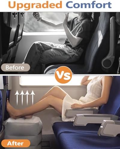 YSJILIDE Inflatable Travel Foot Rest Pillow 2 Pack