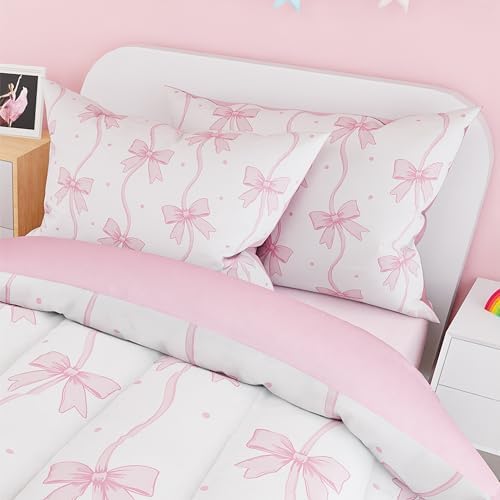 SANDJEST Duvet Cover Set Twin Size Kids Girls Playful Design