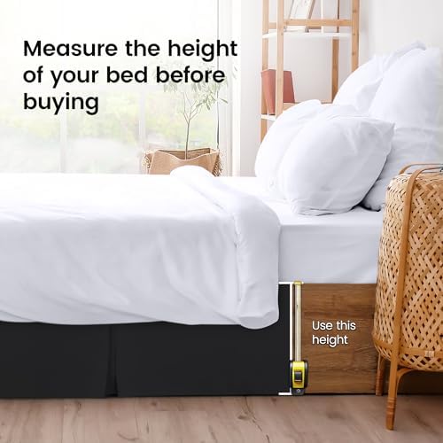 Utopia Bedding Twin Bed Skirt - Black Soft Ruffle 15 Inch Drop
