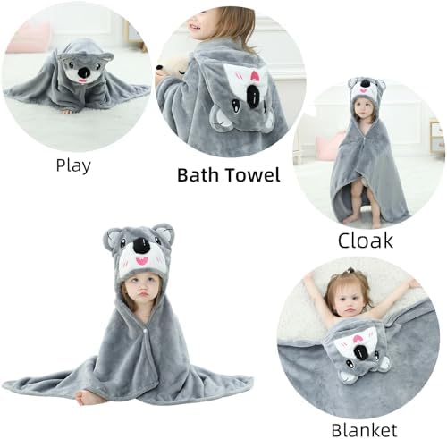 Arkwida Baby Bath Towel with Hood Flannel Blanket