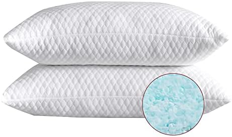 NTCOCO 2 Pack Memory Foam Pillows with Cooling Washable Cover