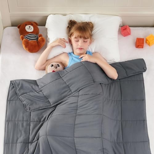 Yescool 5 Pound Cooling Weighted Blanket for Kids Grey 36x48