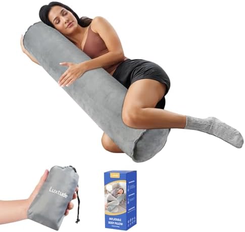 Luxtude Inflatable Body Pillow for Adults Kids 35 Inch Bolster
