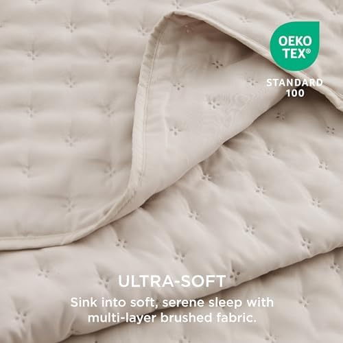Bedsure King Quilt Set - Ultra Soft Breathable Anti-Static All-Season Bedding Set