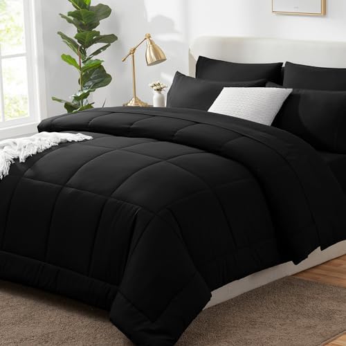 CozyLux Black Twin XL Comforter Set 5 Pieces 1