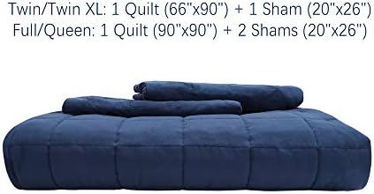 EMME Navy Blue Reversible Twin Quilt Set 1