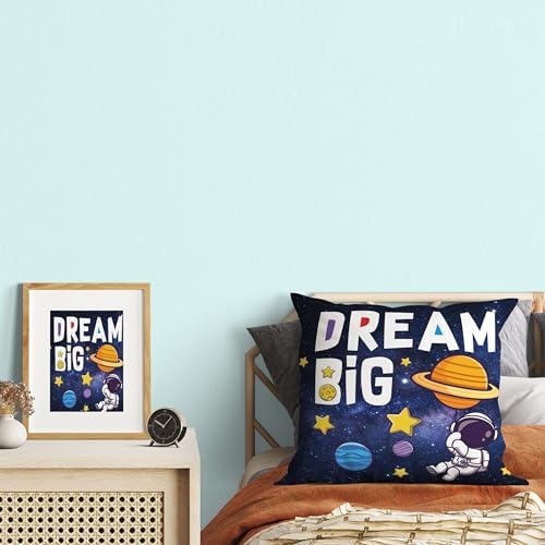 Yuzi-n Space Astronaut Pillow Covers Set of 4 Navy Blue