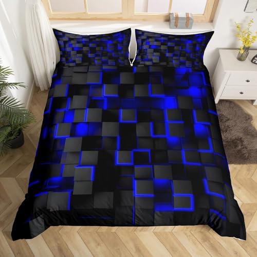 Feelyou Duvet Cover Set with Blue Black 3D Print Design