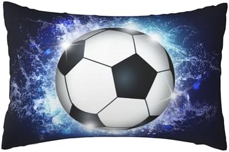 Sports Themed Soccer Throw Pillowcase for Kids Boys Room