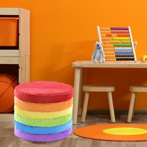 HOMBYS 6-Piece Furry Floor Cushion for Kids and Toddlers