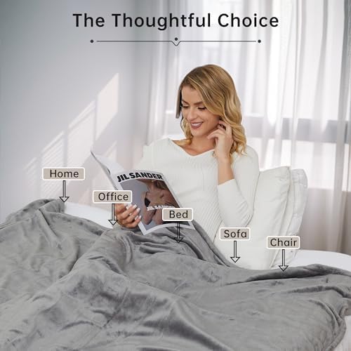 McJaw Electric Heated Blanket 72x84 Full Size Ivory Gray