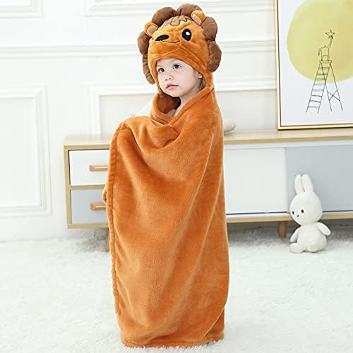 Arkwida Baby Bath Towel with Hood Flannel Blanket for Kids