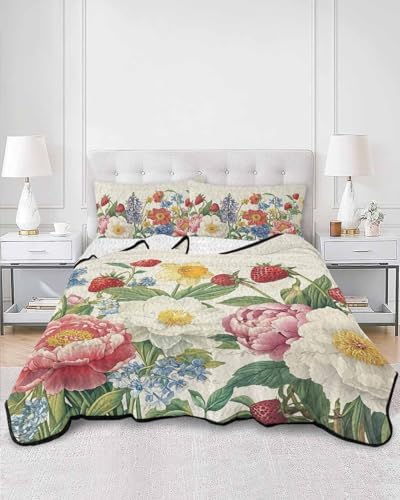 Twin XL Quilt Bedding Set with Blossom Flower Pattern