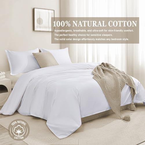 100 Cotton Duvet Cover Set Hidden Zipper QueenFull
