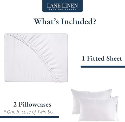LANE LINEN 100 Organic Cotton Queen Fitted Sheet with Deep Pocket