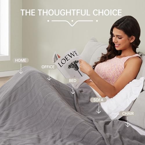 McJaw Electric Heated Blanket 72x84 Ash Grey