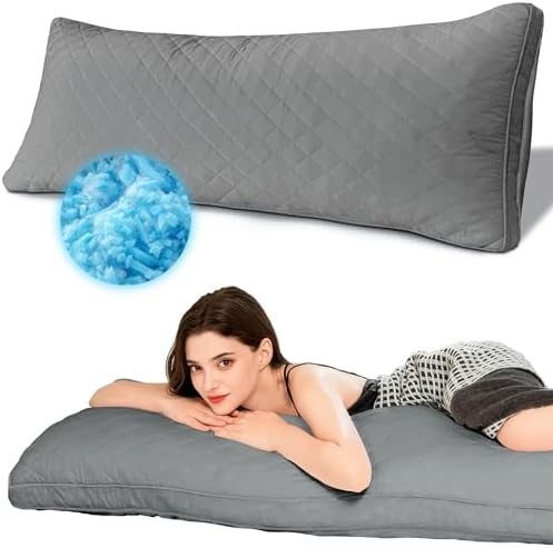Ubauba Memory Foam Body Pillow - 20x54 Inch Grey 1