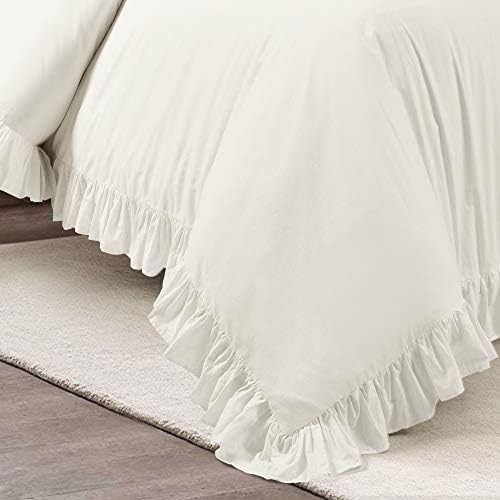 Lush Decor Reyna Ruffle Duvet Cover Set Queen White