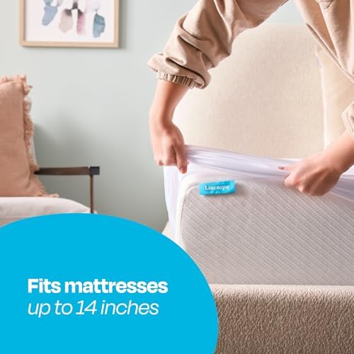 LINENSPA Waterproof Mattress Protector Twin Size White 1