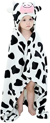Arkwida Baby Hooded Towel with Hood Flannel Blanket for Kids