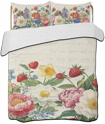 Twin XL Quilt Bedding Set with Blossom Flower Pattern
