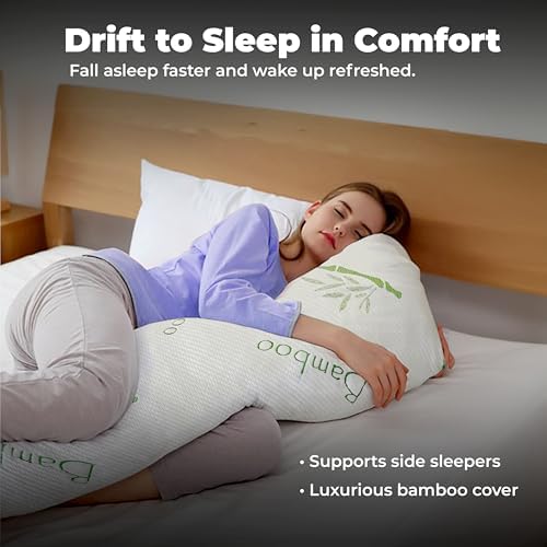 OMEO Bamboo Rayon Body Pillow for Side Sleepers