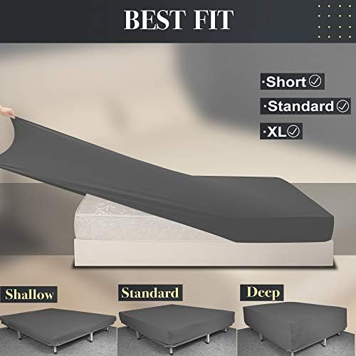 Dark Gray Stretch Fitted Sheet for Twin XL Mattress