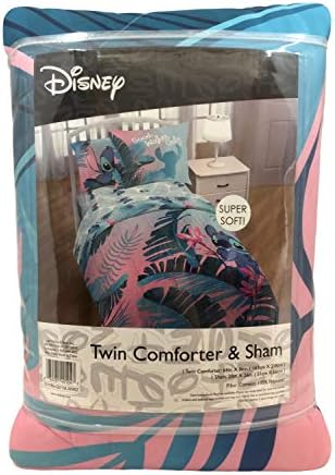 Jay Franco Disney Lilo Stitch Comforter Sham Set - Reversible Twin