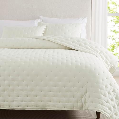 WDCOZY Ivory Cloud Cal King Quilt Bedding Set 1