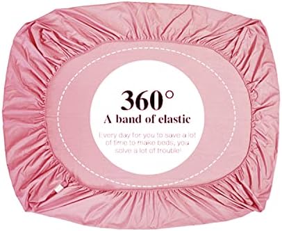 NHNHN Fitted Sheet Twin Blush - Soft Microfiber - Shrinkage Fade Resistant