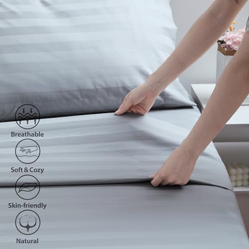 Zaizaihome Cotton Cal King Flat Sheet Only 600 Thread Count 1