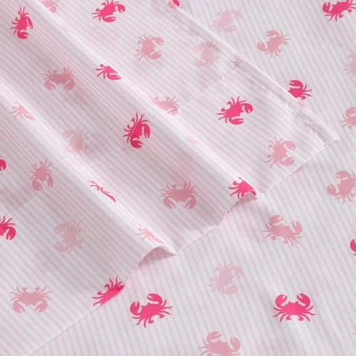 Nautica Kids Twin XL Sheet Set - Axton Crab Pink