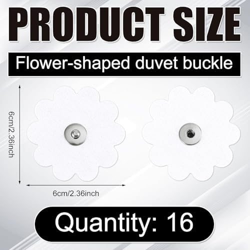 16pcs Cute Flower Duvet Metal Snaps for Comforter Holders