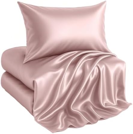 Casa Platino Twin Satin Sheets Set 3 pcs Pink