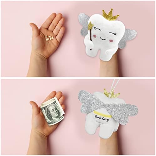 Tooth Fairy Pillow with Shiny Wings and Pockets