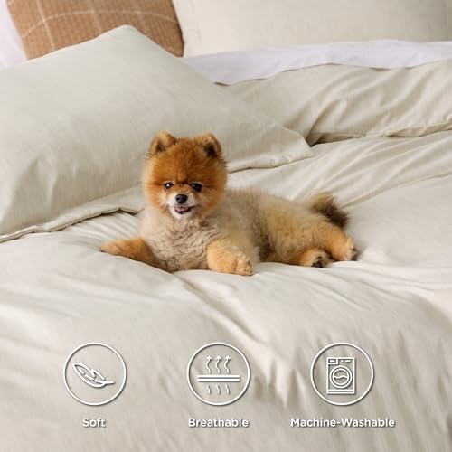 Bedsure Duvet Cover Twin Set - Soft Fluffy Cationic Print with Zipper Closure